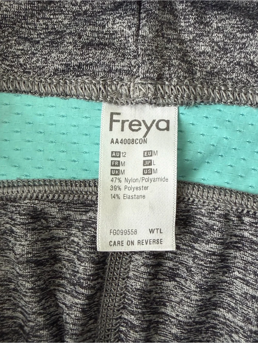 Freya Heathered Leggings w/Aqua Side Panels
